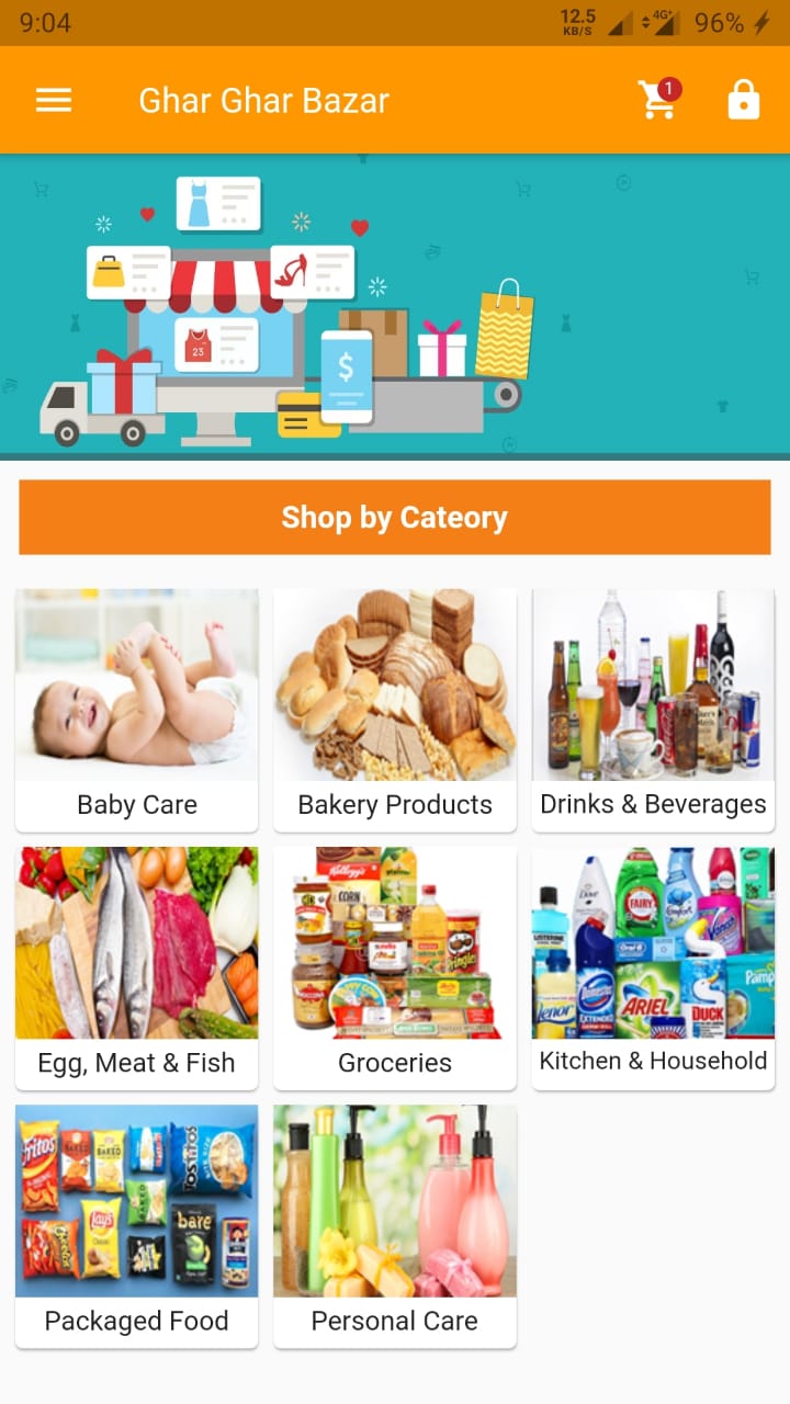 Grocery E-Commerce App For Ghar Ghar Bazaar
